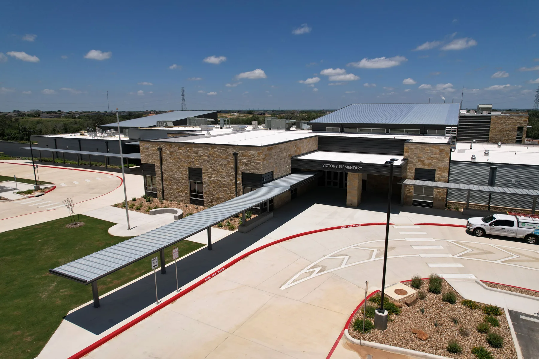 Victory Elementary school — a brand-new campus inside Hickory Ridge, part of East Central ISD, opening August 2026