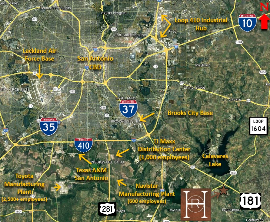 Area places of interest near Hickory Ridge Development.