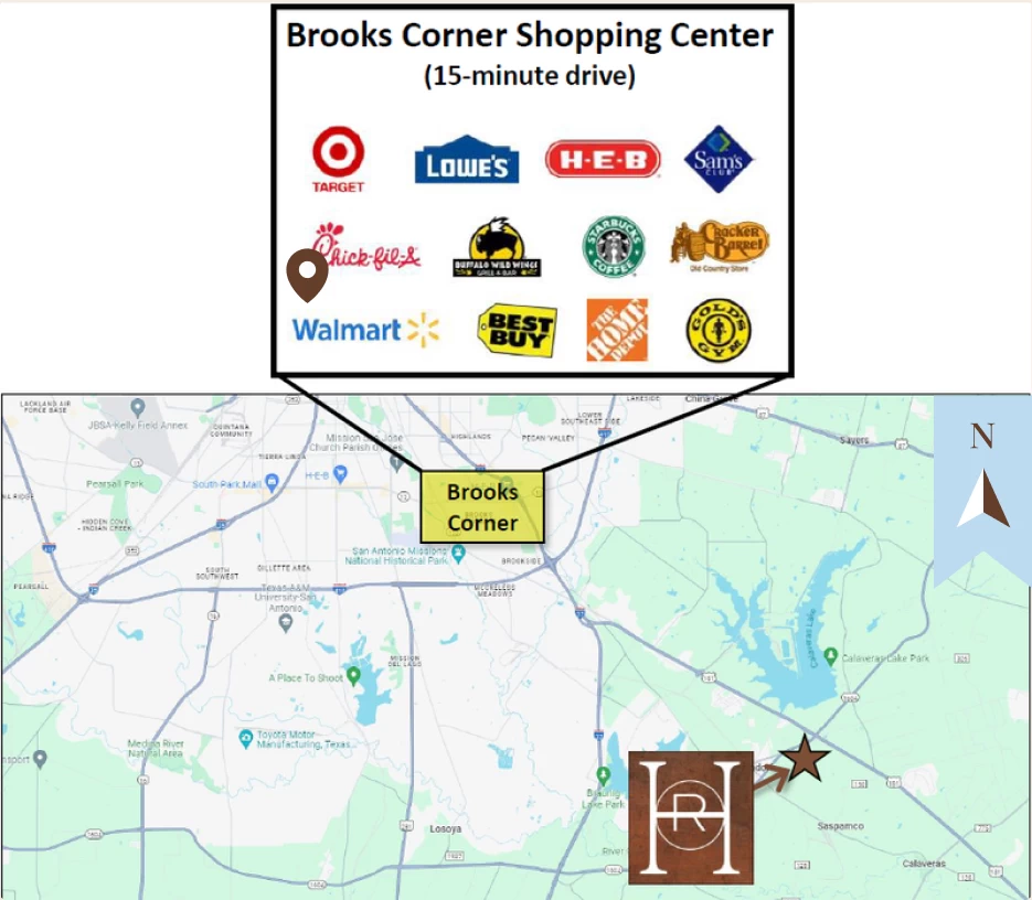 Brooks Shopping Center near Hickory Ridge, San Antonio.